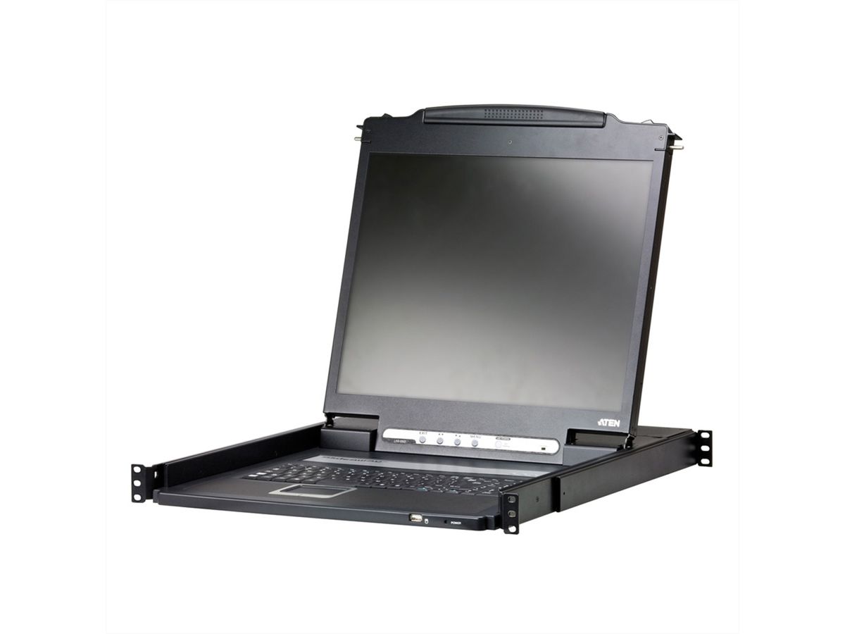 ATEN CL3000N KVM-Konsole, 48cm LCD, VGA, PS/2-USB, USB Port, Tastaturlayout CH