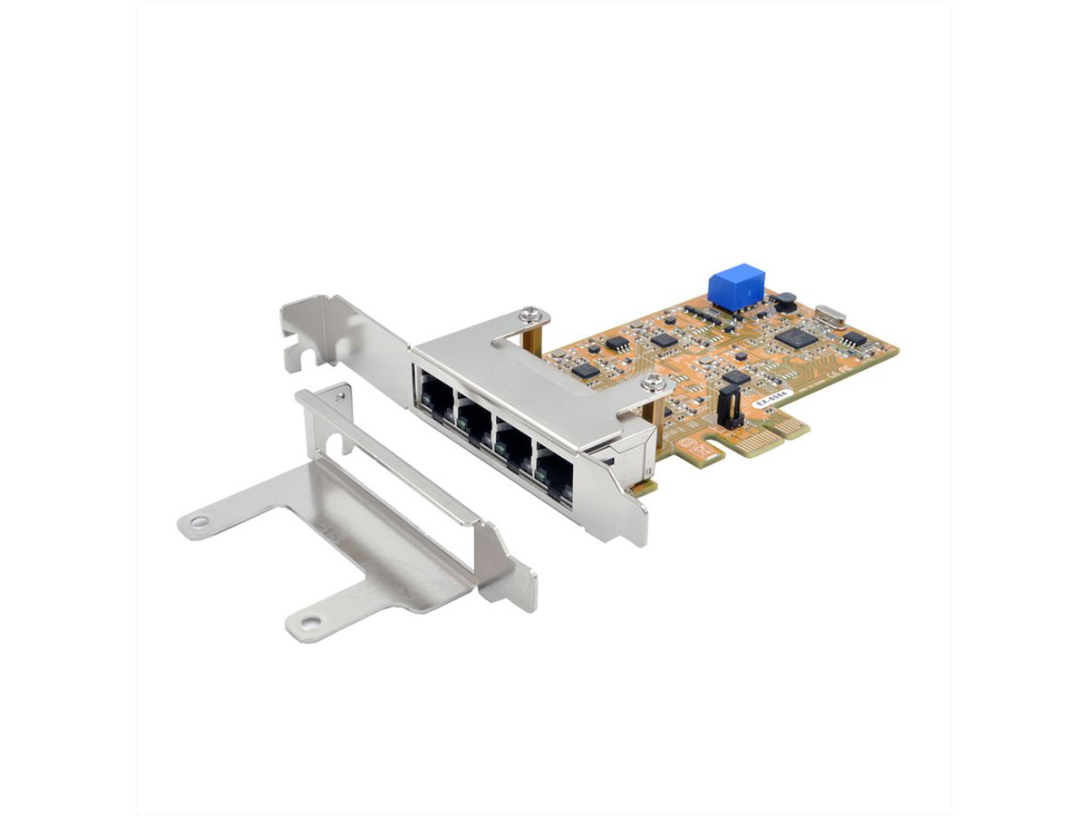 EXSYS EX-6084 Carte PCIe 4 ports Quad Ethernet 1Gigabit