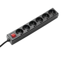 BACHMANN SELLY Steckdosenleiste 6x Schutzkontakt, Schalter, schwarz, 1,5 m