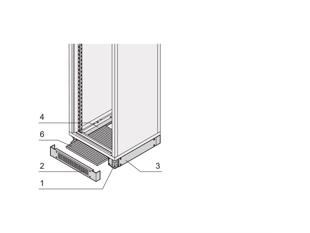 SCHROFF Sockel mit Belüftung - SOCKEL M.KIEM.600B 600T 7021