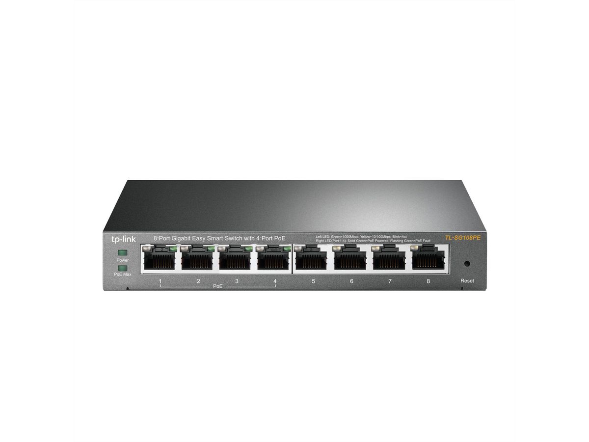 TP-Link TL-SG108PE PoE Switch , 8x Gigabit RJ45 Ports, 4x PoE Ports