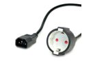 VALUE Netzkabel, C14 auf CEE7/3, max. 10A (2300W), nur für Verwendung an USV, schwarz, 0,3 m