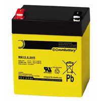 Sun MB12-5HR 12V 5Ah Batterie, Verschlossener, wartungsfreier Bleiakkumulator, Anschluss Fast-on 6.3mm, Gebrauchsdauer nach EUROBAT 5 Jahre