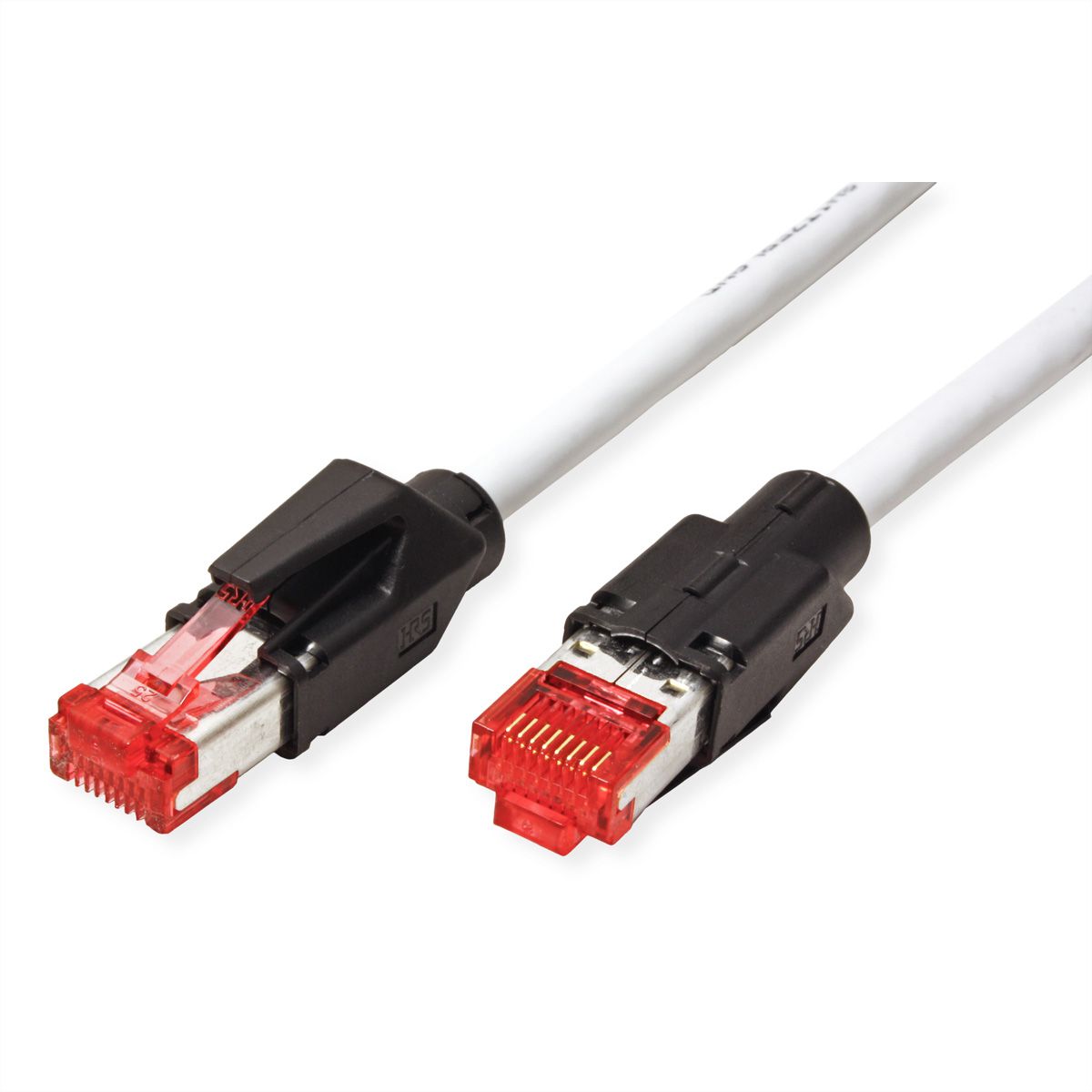 Cordon DÄTWYLER Cat.6 (Classe E) S/FTP, CU 7702 flex LS0H, Hirose TM21, gris, 0,5 m