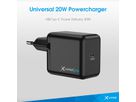 XLayer Chargeur Typ C Single Charger PD 20W Black, magnétique 15W