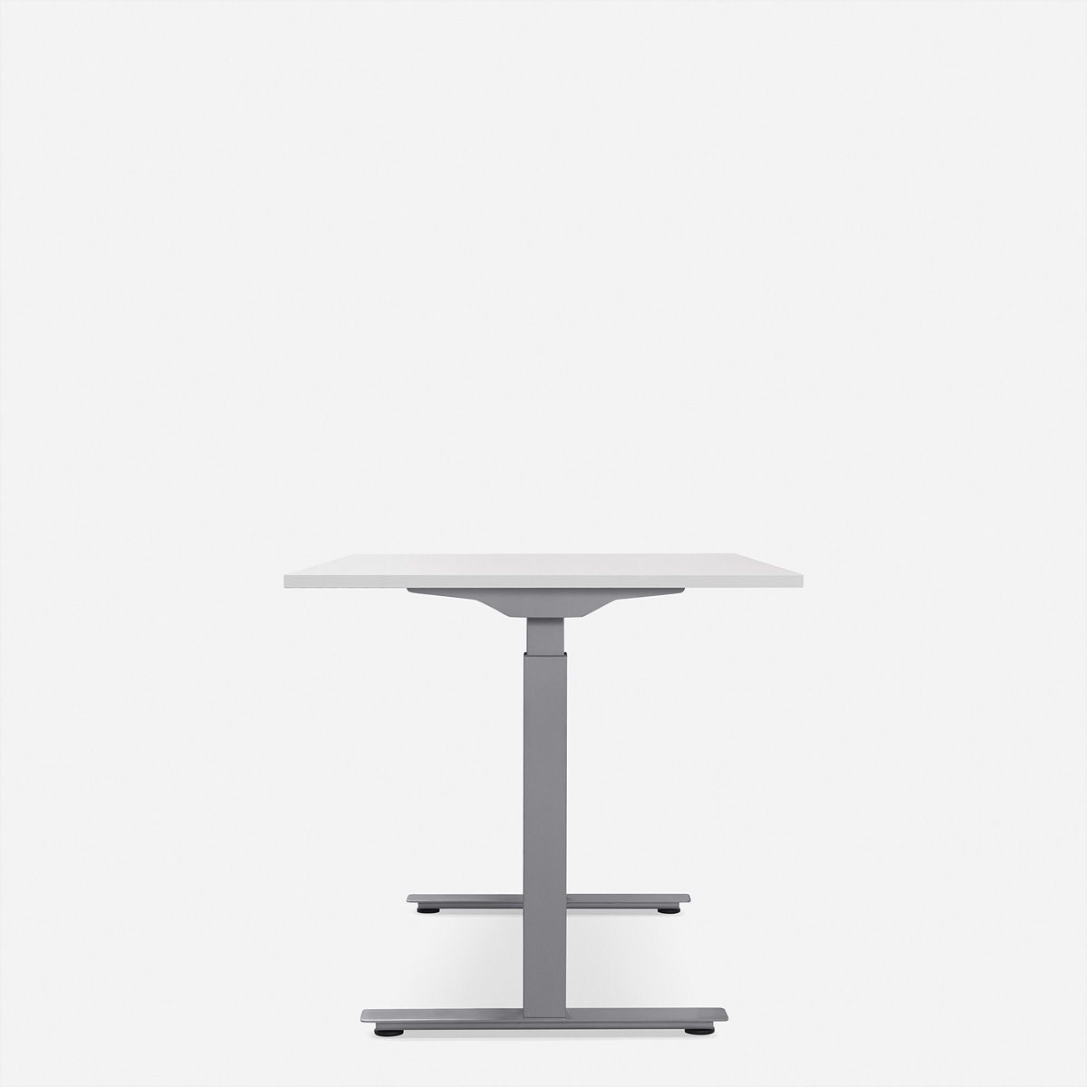 WRK21 Bureau Smart 100 x 60 cm, Hauteur réglable, Blanc uni / Gris