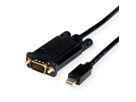 ROLINE Câble Mini DisplayPort-VGA, MiniDP M - VGA M, noir, 2 m