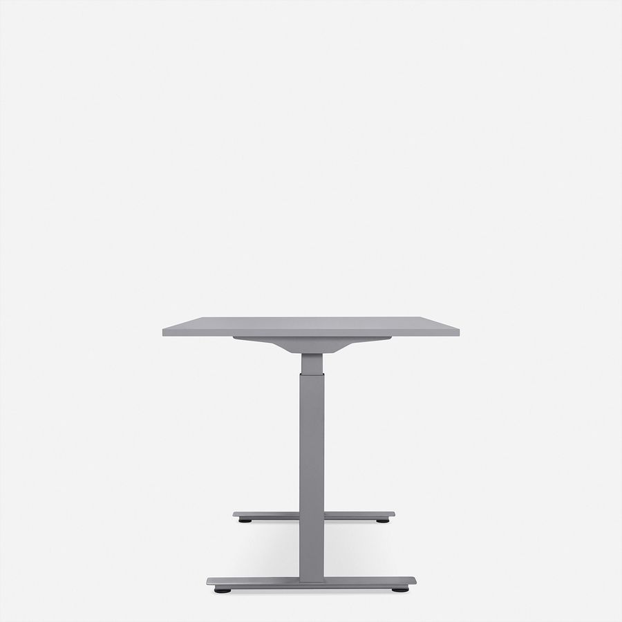 WRK21 Schreibtisch Smart 160 x 80 cm, Höhenverstellbar, Grau Uni / Grau
