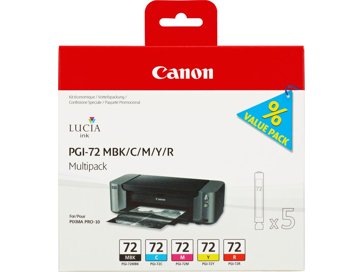 Canon PGI-72 MBK/C/M/Y/R Multipack mit 5 Tinten