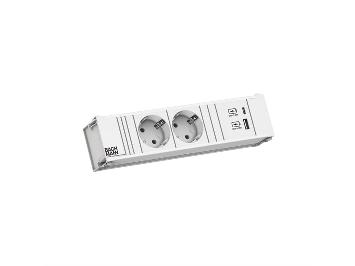 BACHMANN CONI 2xCEE7/3 1xUSB A/C 22W 0,2m GST18