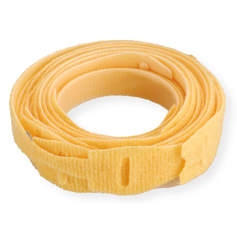 VELCRO® Bande avec languette, par 10, jaune, 20 cm