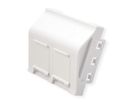 METZ CONNECT Keystone boîtier de raccordement 45x45 mm, 2 ports non équipé, blanc pur RAL 9010