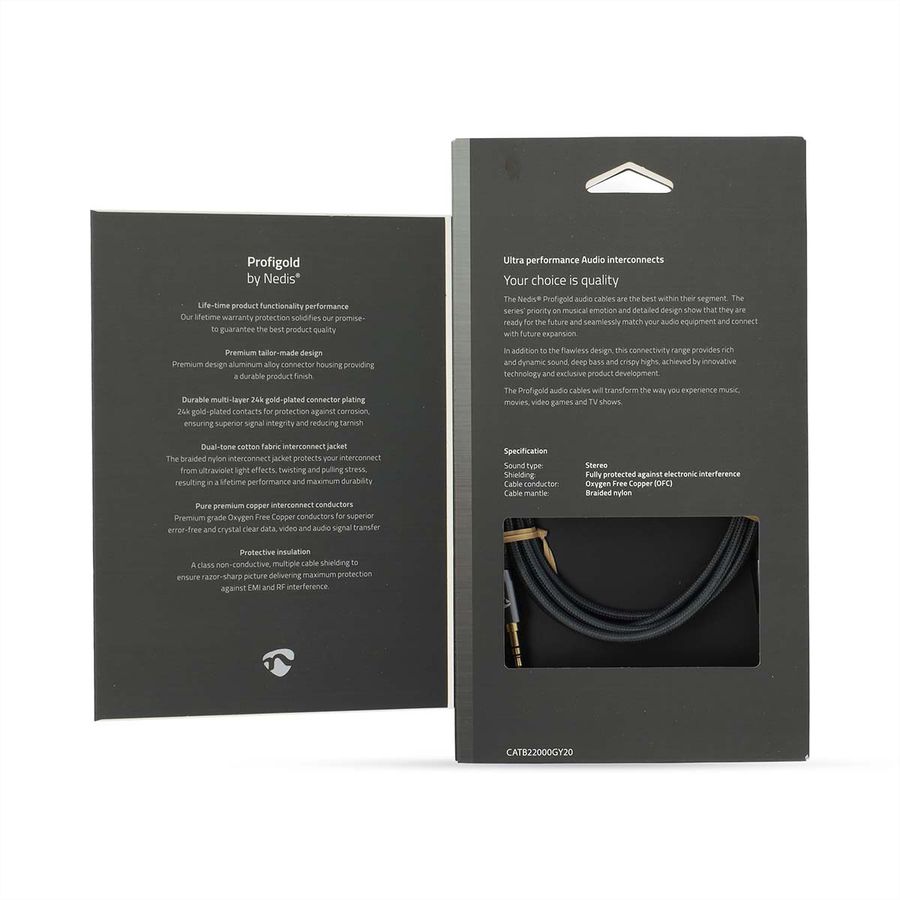 Nedis 3.5mm Verbindungskabel ST / ST, grau, 2 m