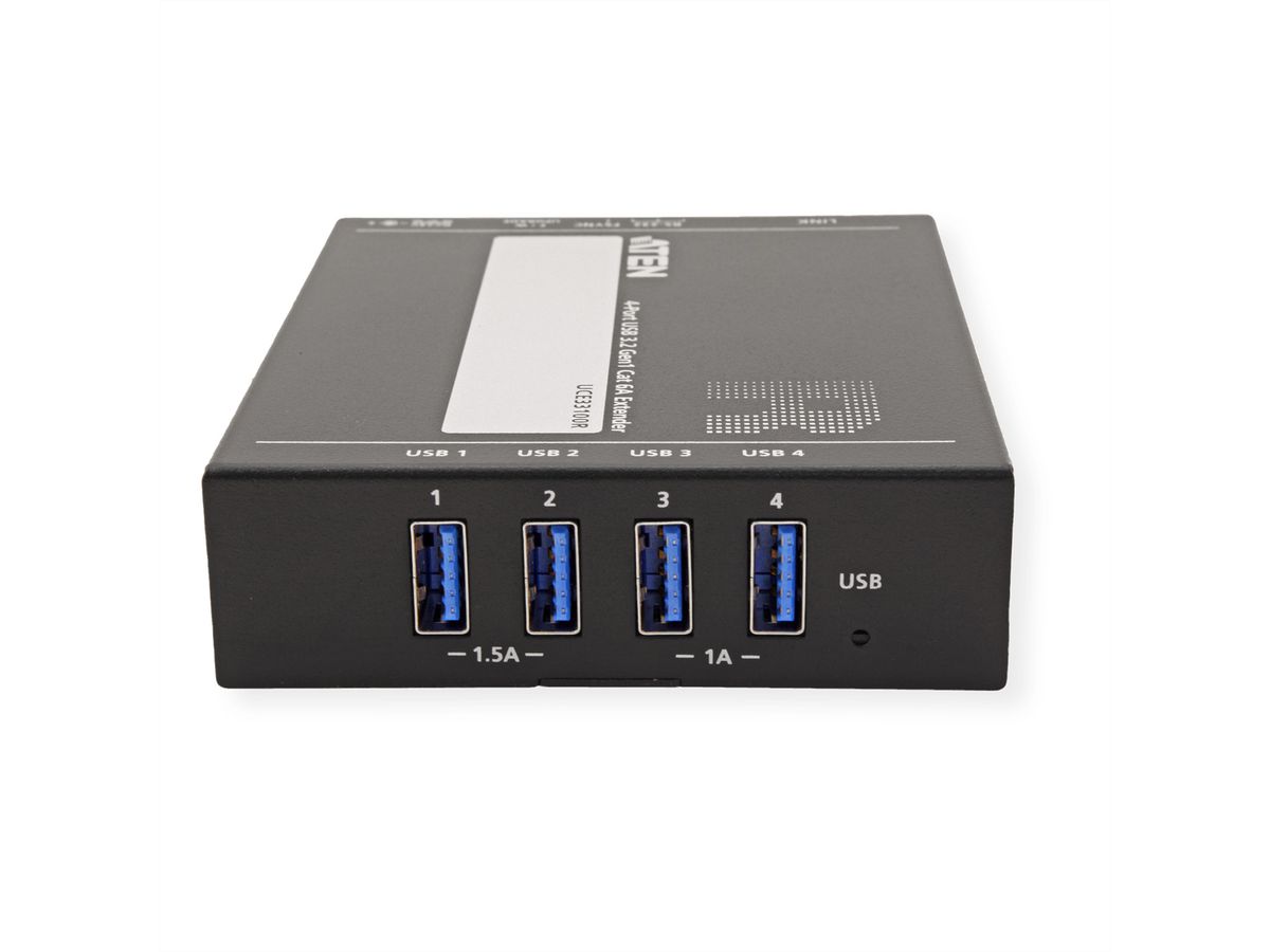 ATEN UCE33100 Prolongateur USB 3.2 Gen 1 Cat 6A à 4 ports, jusqu'à 100 m
