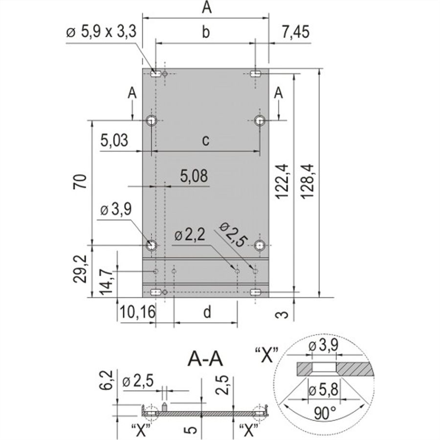 SCHROFF Frontplatte für Kassetten, Schirmbar mit EMV-Textildichtung - KAS FPL EMV TEXTIL 3HE 10TE