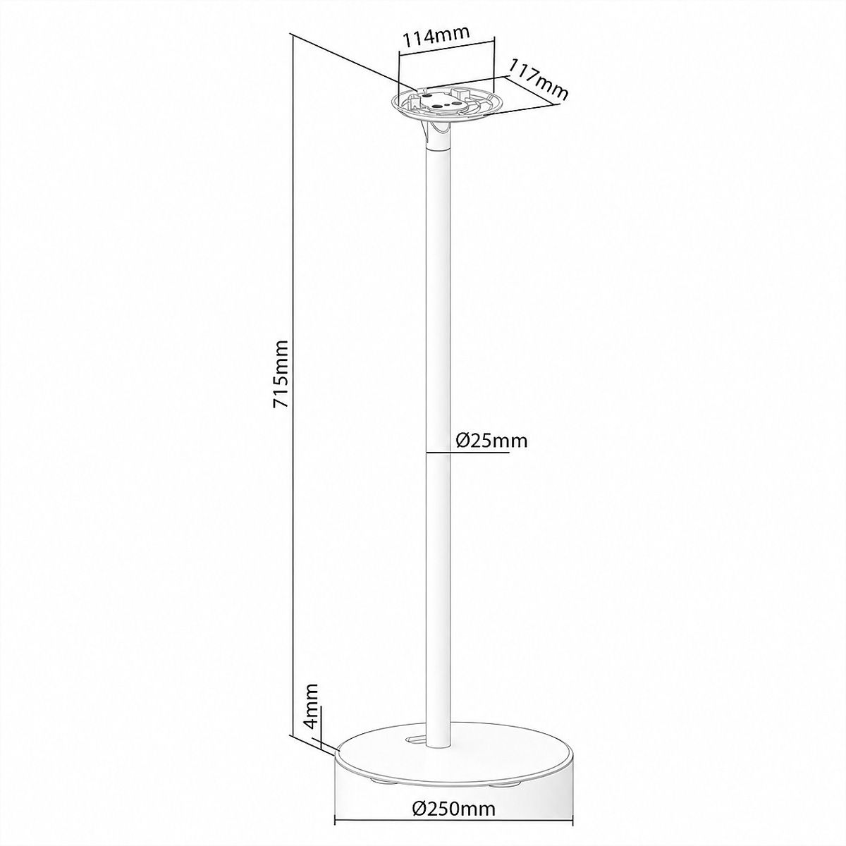 Nedis Lautsprecherständer für Sonos Era100 weiss, Ständer, 3 kg, Kabelmanagement