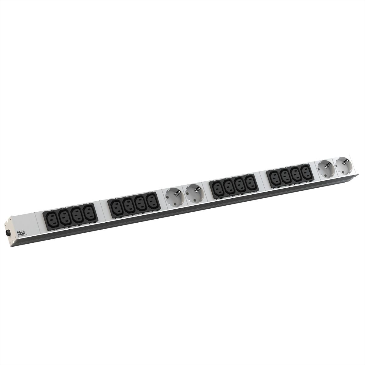 BACHMANN IT PDU ALU 1UH 16x C13 4x contact de protection CEE 16A bleu