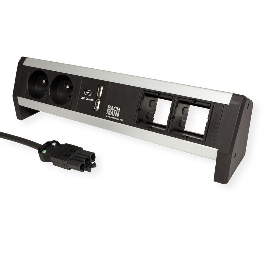 BACHMANN DESK 2xUTE 1xUSB Doppel Charger 2xTyp A
