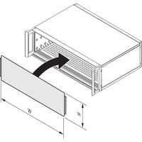 SCHROFF Face avant, pleine largeur, fendue, non blindée pour RatiopacPRO 3 U, AIR 4 U, 63 HP, 2,5 mm, alu