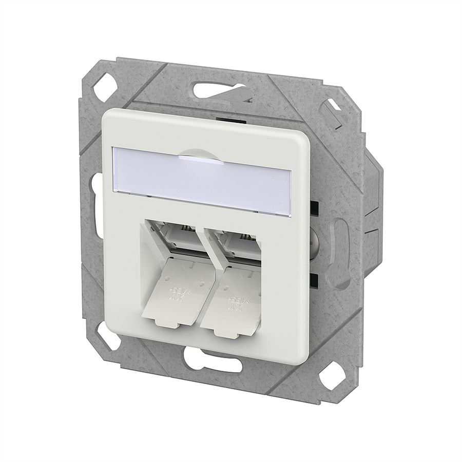 METZ CONNECT E-DAT C6A LSA++ Dose, 2 Port, UPk, verkehrsweiß
