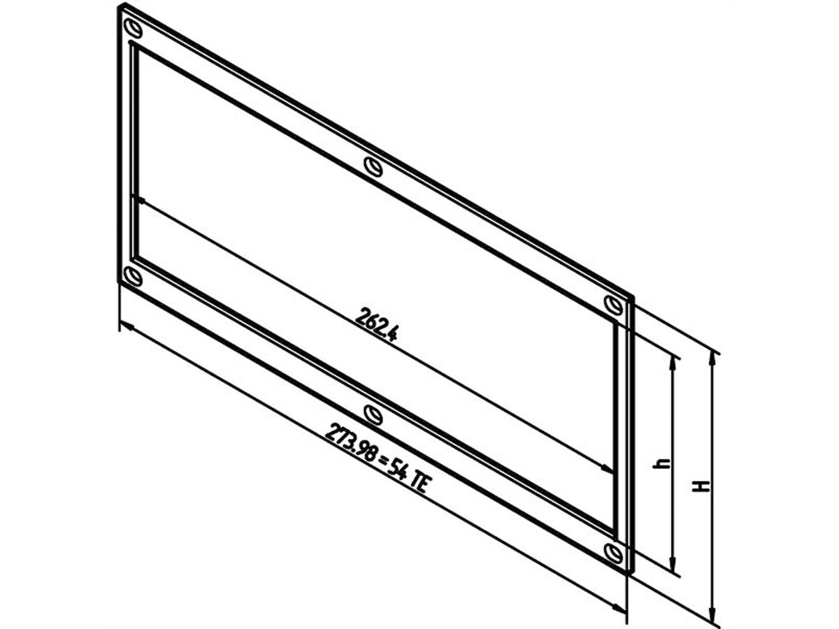 SCHROFF Cadre frontal, non blindé pour montage de tableaux horizontaux, 4 U, 28 HP