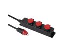 Steckdosenleiste Kunststoff 3xT25 IP55 , mit 3m Kabel H07RN-F 5G2.5mm2 , schwarz