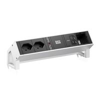 BACHMANN DESK2 2xCH 90° 1xUSB C/C 45W, 1xCM L=0,2m INOX