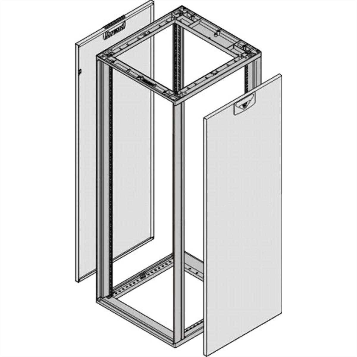Panneau latéral Novastar SCHROFF pour usage intensif, RAL 7035, 16 U 800D