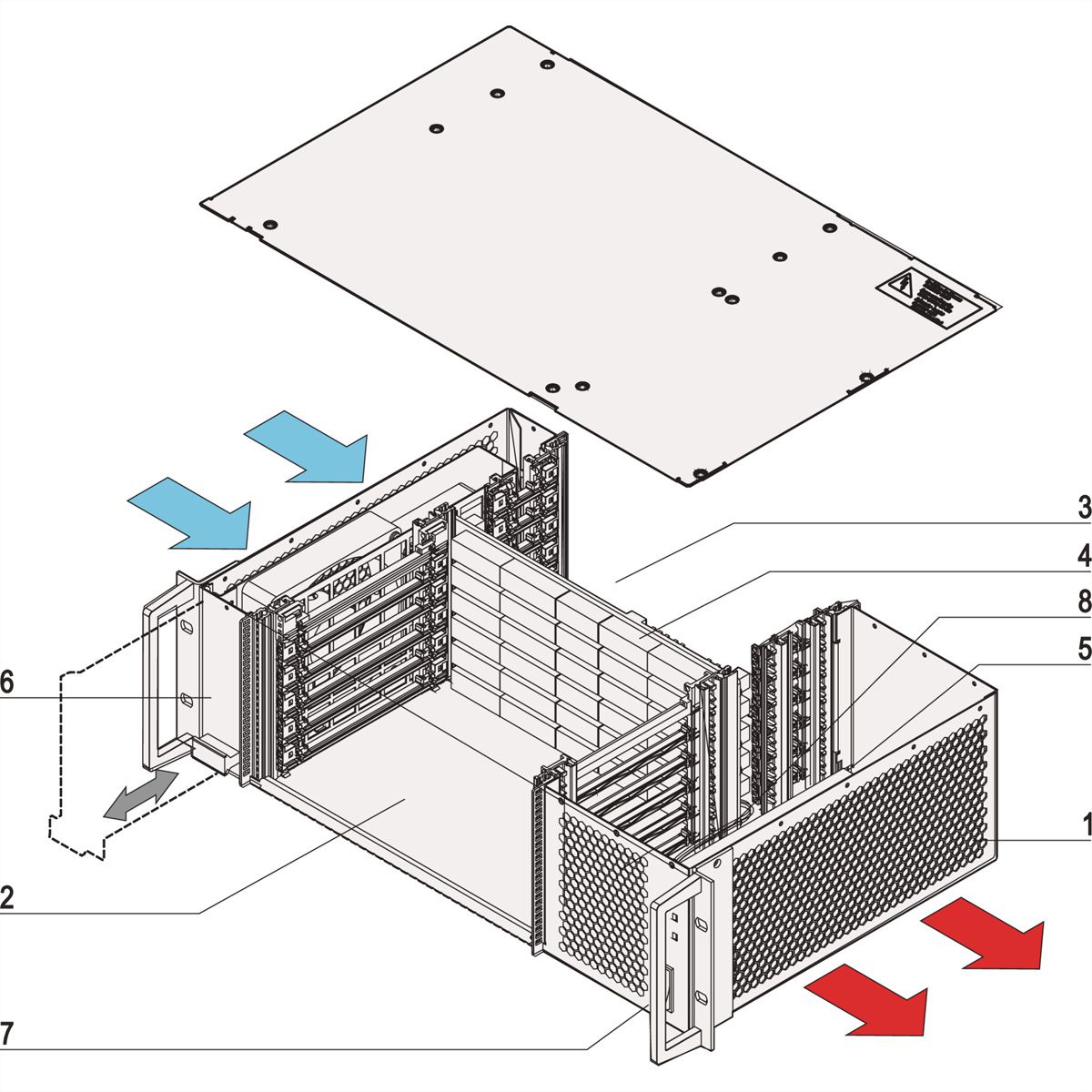 SCHROFF 2 HE, 4 Slot, mit Rear I/O und ATX-Netzgerät - BGTR 2HE 275T 4SL CPCI ATX