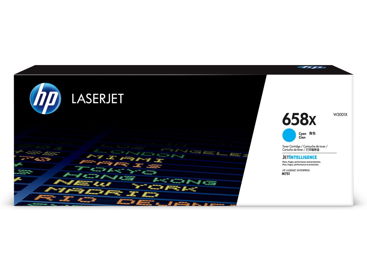 HP Toner cyan LaserJet 658X authentique grande capacité