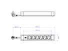 BACHMANN Prise multiple, 12x, aluminium, noir, 2 m