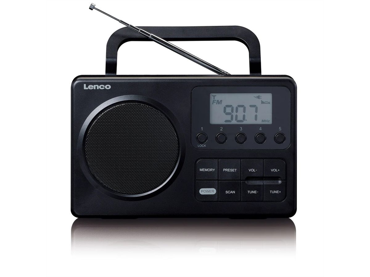 Radio FM compacte Lenco MPR-035BK, FM, 20 présélections, LCD