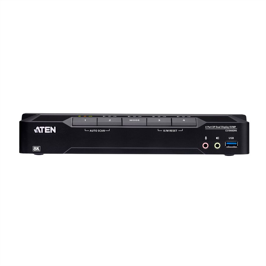 ATEN CS1944DPA Commutateur KVMP à 4 ports USB 3.0, DisplayPort 8K, double écran