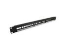 VALUE 19"-Keystone-Modulträger, 24 Ports, 1HE, 3-teilig, ungeschirmt, schwarz