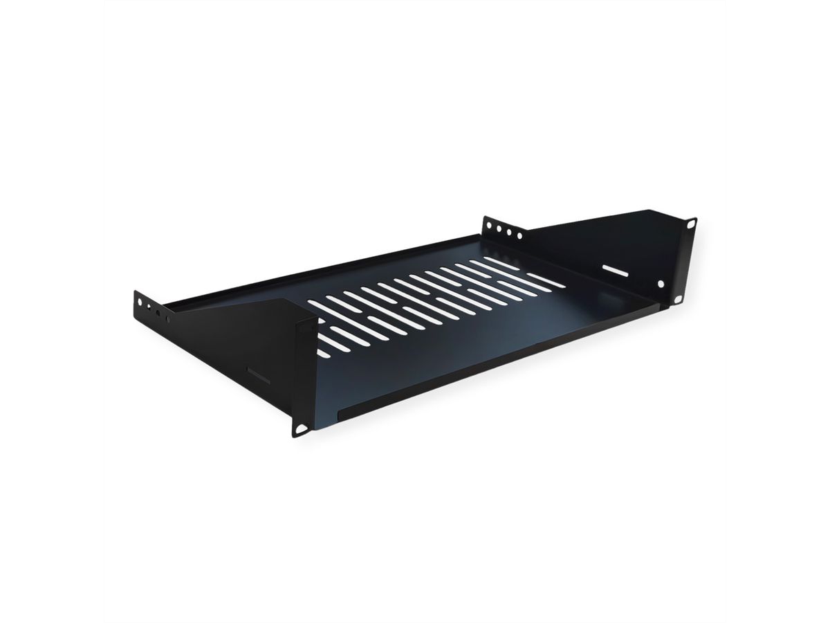 VALUE 19"-Geräteträger 2 HE, T: 250mm, max. 15 kg, U-Form, schwarz