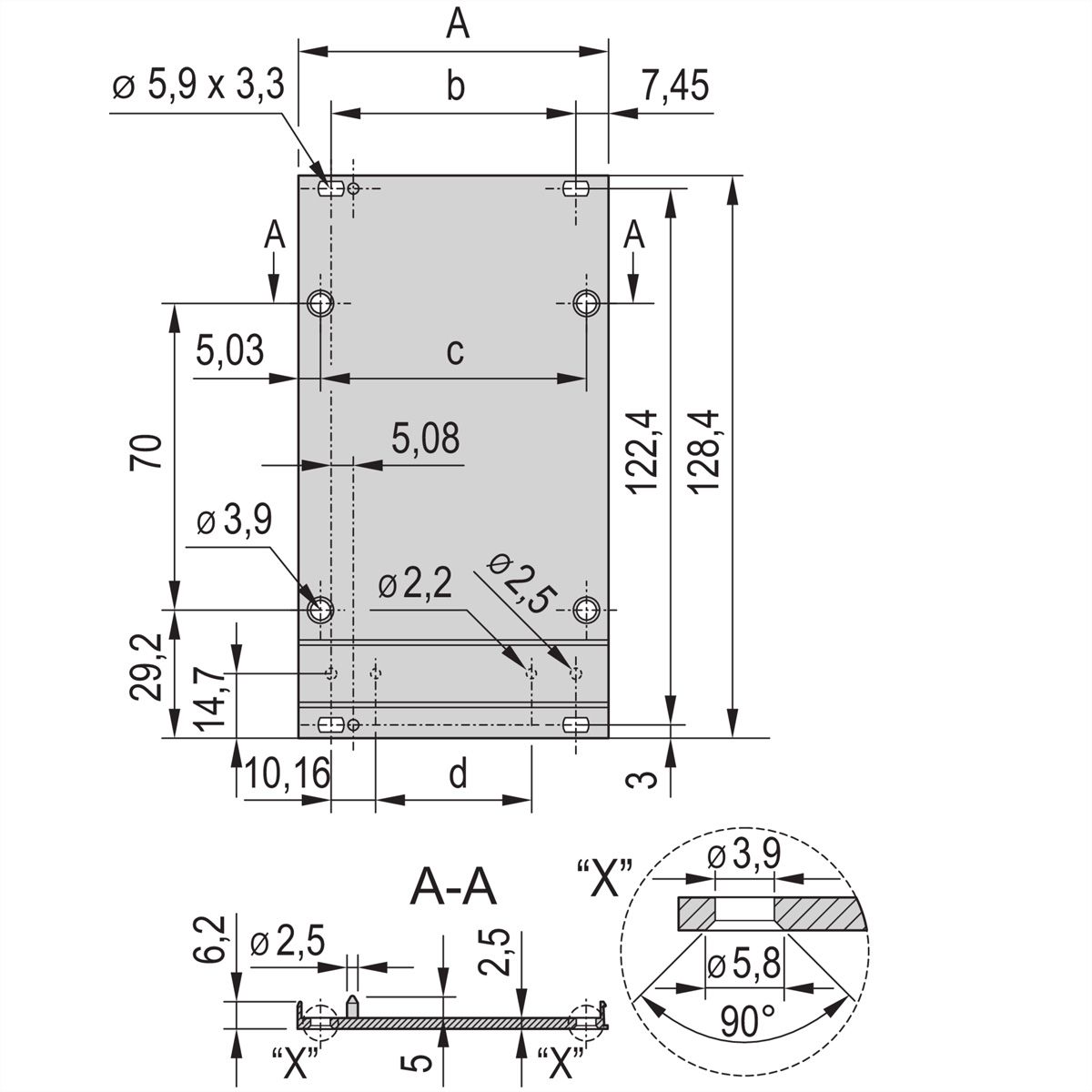SCHROFF Frontplatte für Kassetten, Schirmbar mit EMV-Textildichtung - KAS FPL EMV TEXTIL 3HE 10TE