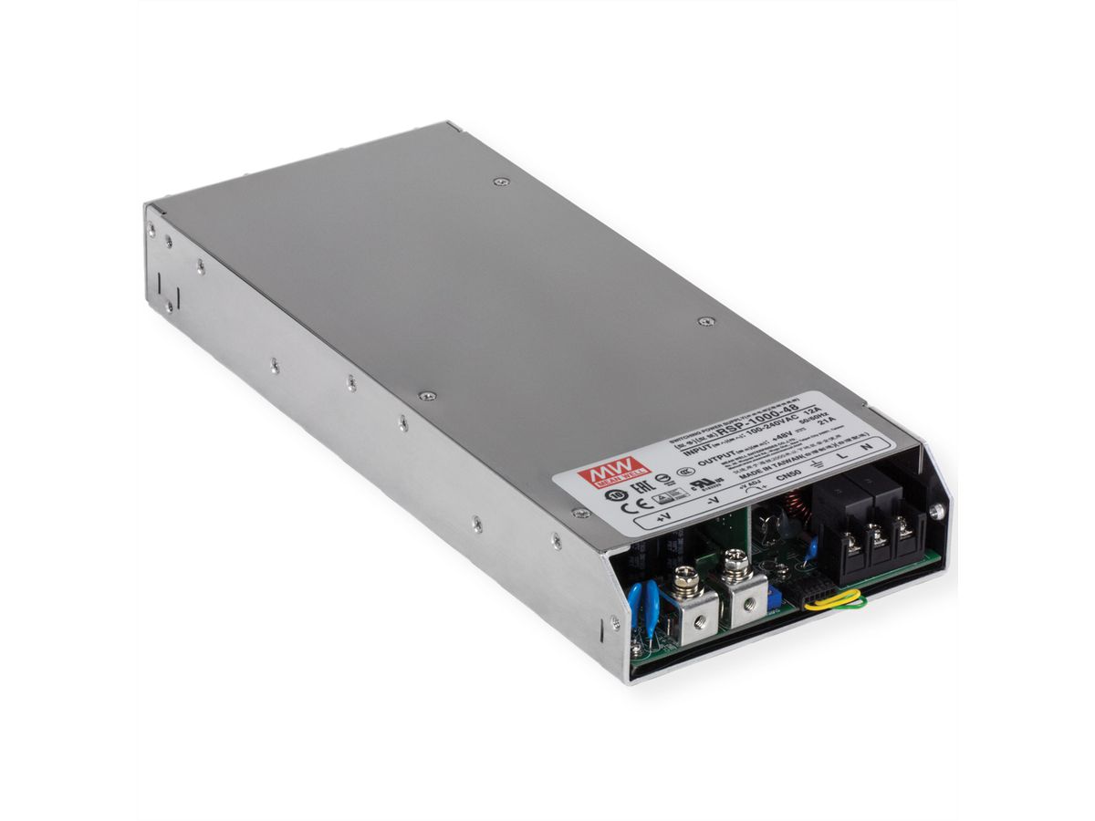 TRENDnet TI-RSP100048 Industrial Power Supply 1000W, 48V DC, 21A AC to DC, PFC Funktion