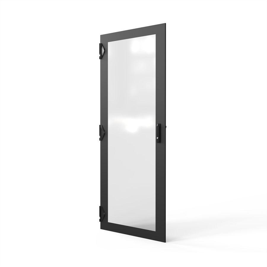 SCHROFF Porte en verre 1800H 800 IP55 fermeture 3 points RAL7021
