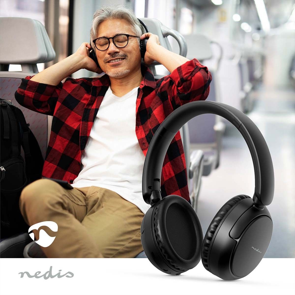 Nedis Wireless Over-Ear Kopfhörer, BT5.3, Freisprechen, bis zu 12 Std.