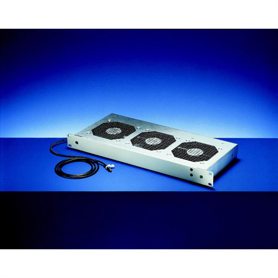 SCHROFF 19" Umlüfter, 3 Ventilatoren, 1 HE, 24 VDC, drehzahlgeregelt und funktionsüberwacht