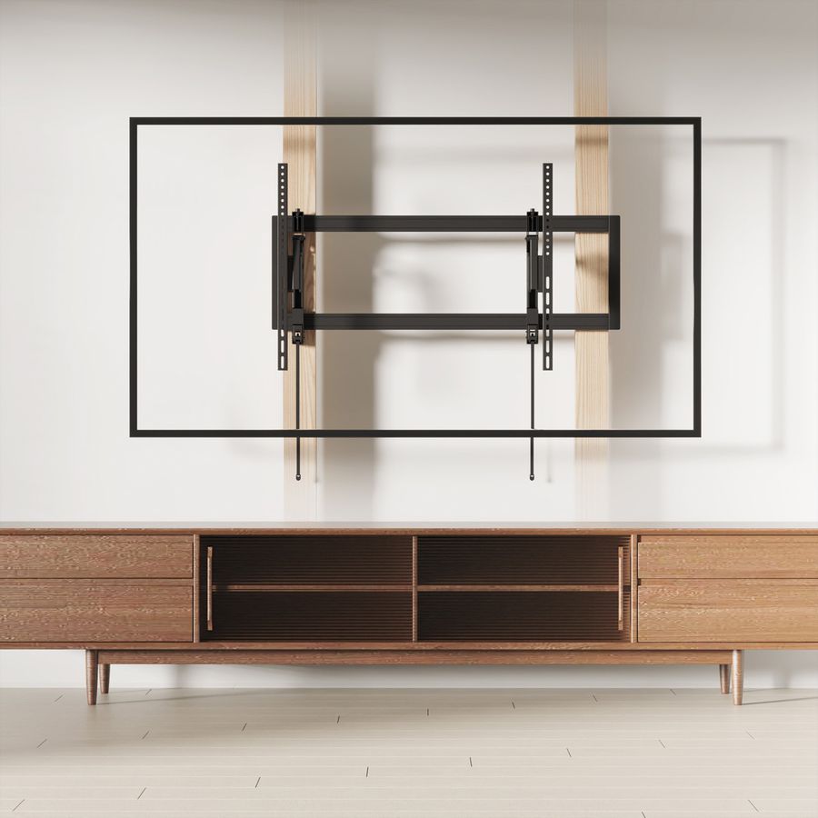 VALUE  Support mural TV, très résistant, télescopique, inclinable, fixe, <80 kg, <266,7cm (105"), 1000 x 600
