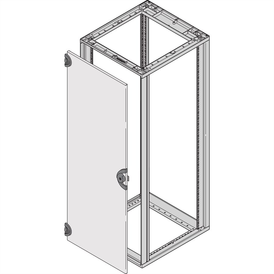 Porte en acier Novastar SCHROFF, Angle d'ouverture à 180°, RAL 7035, 43 U 553W