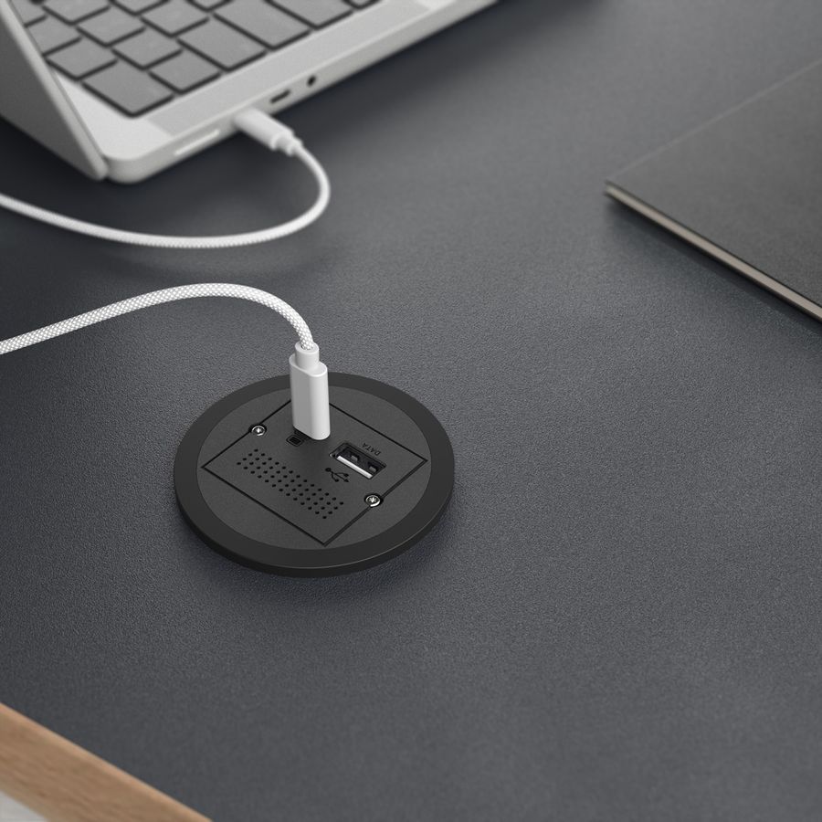 BACHMANN PIX 1x ABD avec anneaux décoratifs en blanc et noir, Chargeur USB 22W Charger, GST18