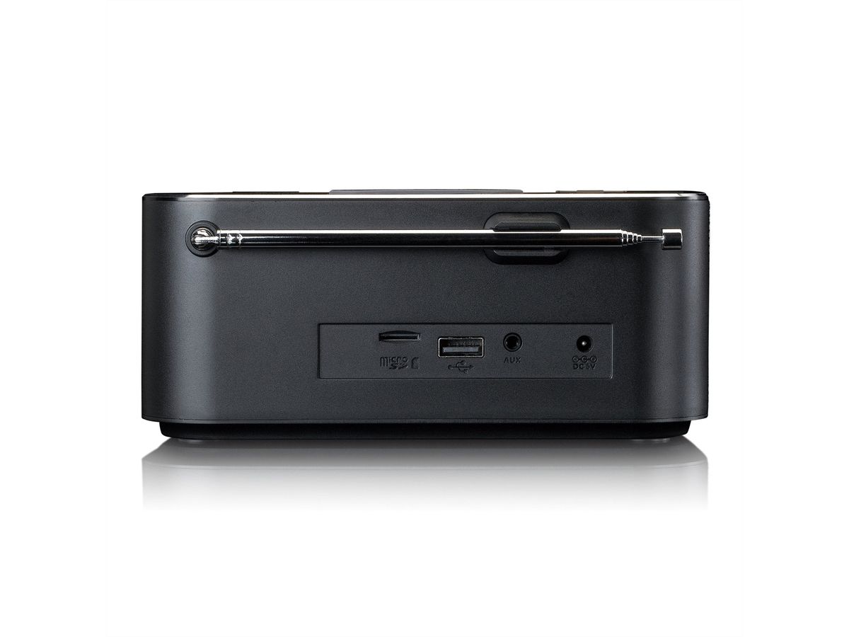 Lenco radio-réveil CR-650, DAB+, noir, BT et fonction de charge sans fil, noir
