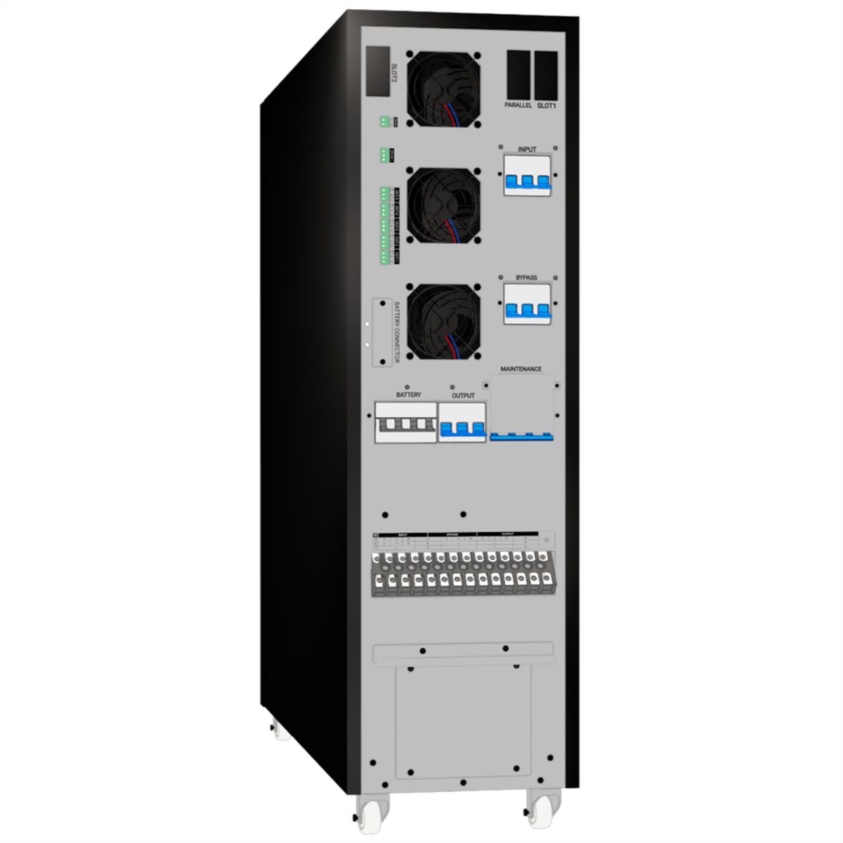 IST7 10kVA - Online Tower USV –  64x 9Ah Batterien – 17 Min. Autonomie bei 100% Last, mit internen Batterien – 32x 9Ah LL & externer Batterieschrank BB4 mit 32x 9Ah LL