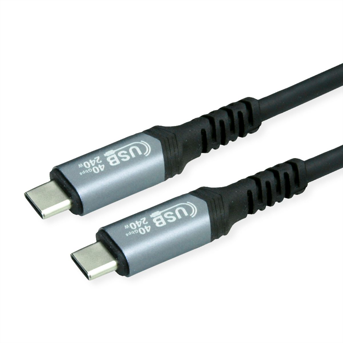VALUE Câble USB4 Gen3x2, C–C, M/M, 8K UHD-2, 40Gbit/s, 240W, noir, 0,5 m