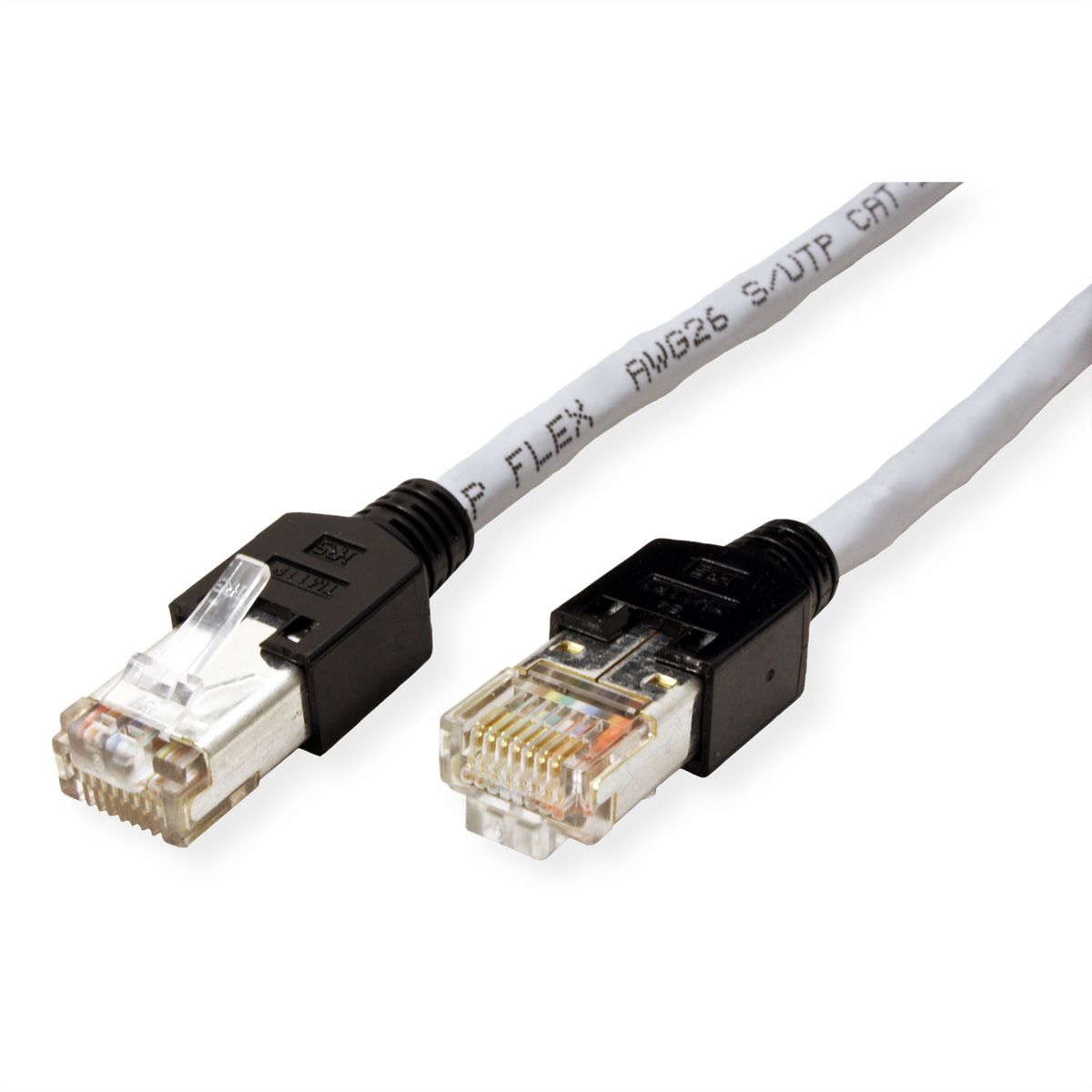 Cordon DÄTWYLER Cat.5e (Classe D) S/UTP, CU 5502 flex PVC, Hirose TM11, gris, 7 m