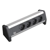 BACHMANN 4x2P+T allemand avec câble fixe 3m, noir, 3 m
