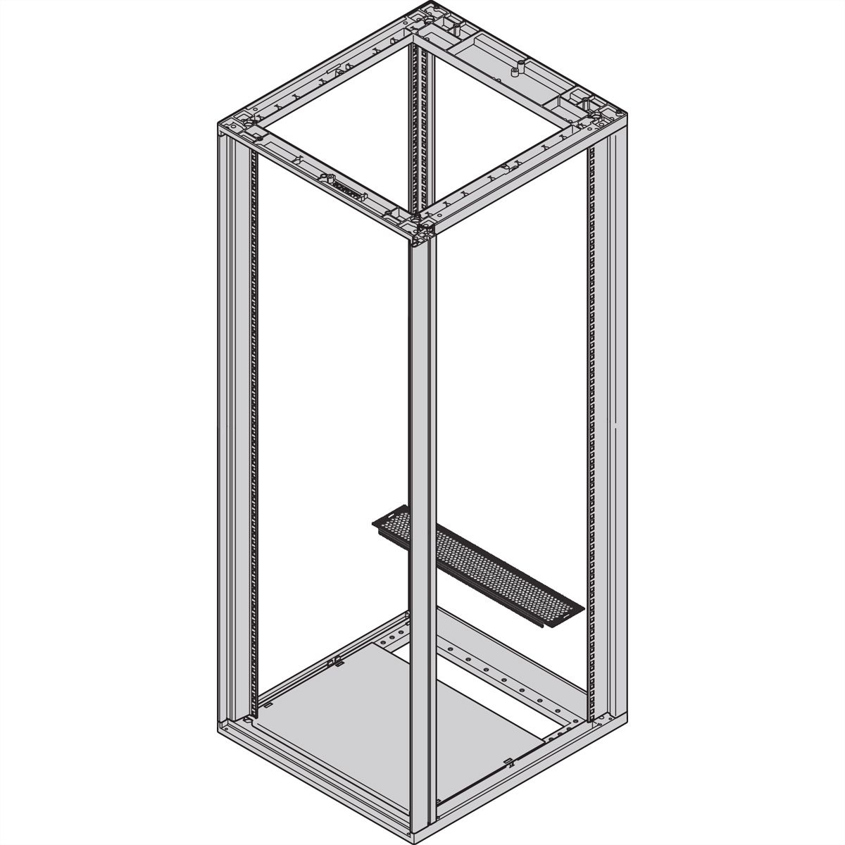 Plaque de base Novastar SCHROFF, multi-pièces, couvercle arrière, perforé