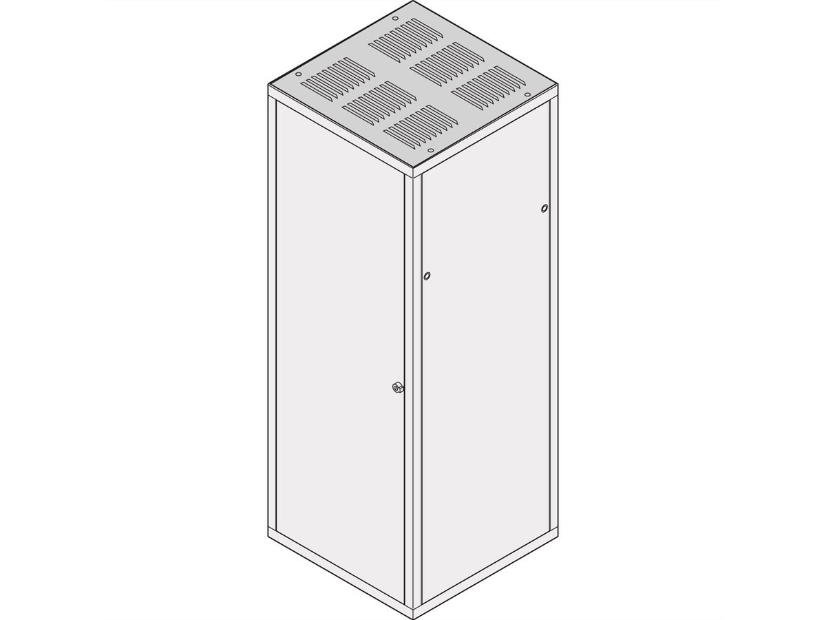 SCHROFF Dach, gekiemt, RAL 7021 - DACH M.KIEMEM 600B 600T 7021